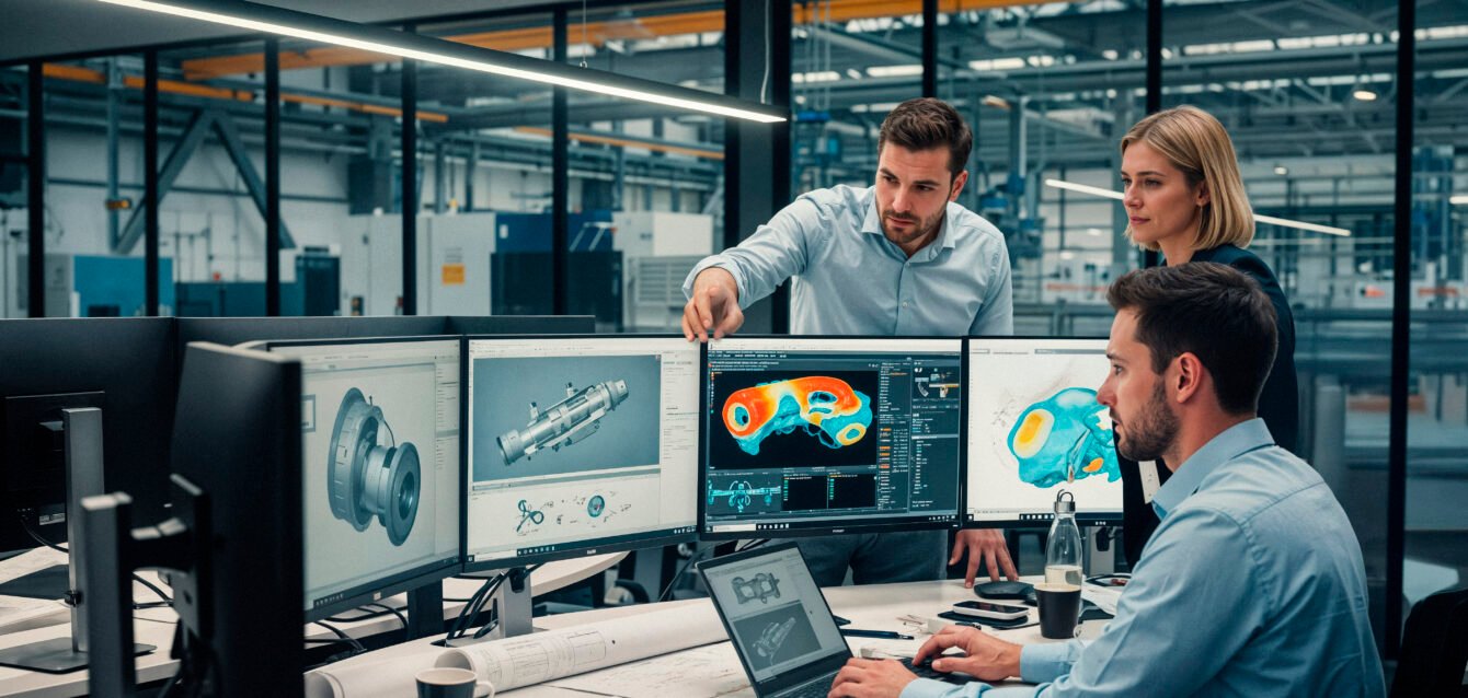 engineers-collaborating-computer-aided-design software companies in pakistan